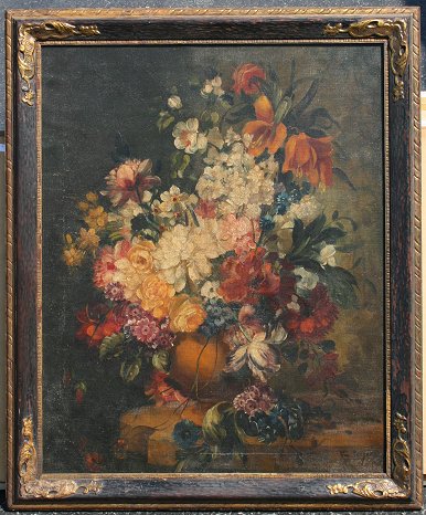 Appraisal: DUTCH FLORAL STILL LIFE PAINTING '' x '' illegible signed