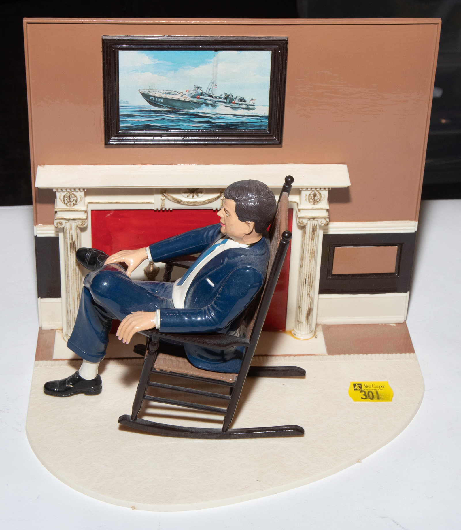 Appraisal: AURORA JFK MODEL DIORAMA Circa JFK sitting in rocker by