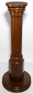 Appraisal: A LATE TH CENTURY COLUMNAR FORM WOOD PEDESTAL A K