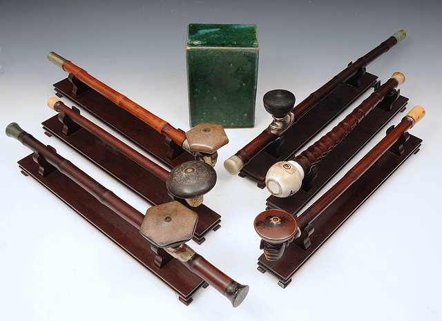 Appraisal: A COLLECTION OF SIX CHINESE OPIUM PIPES principally late th