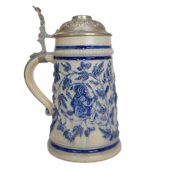 Appraisal: A German Pewter Mounted Saltglaze Stoneware Stein circa having a