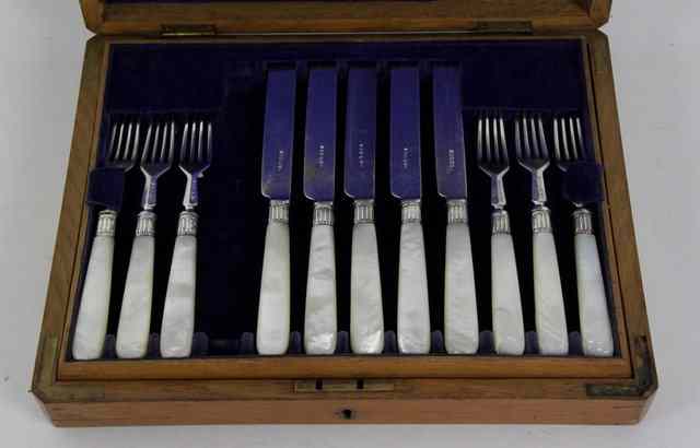 Appraisal: Eleven Victorian silver dessert knives and twelve forks Sheffield with