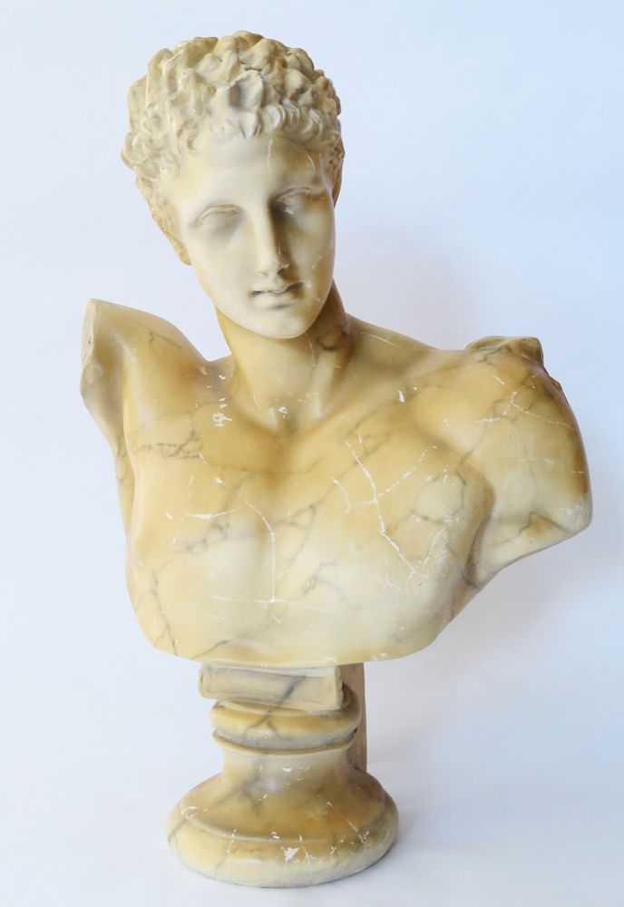 Appraisal: Classical Decorated Composition Bust of Hermes Classical Decorated Composition Bust