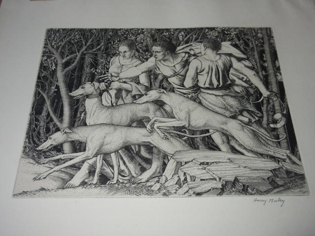 Appraisal: Robert S Austin American A collection of nineteen woodcuts etchings