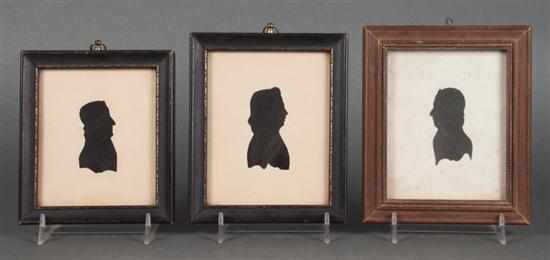 Appraisal: Three framed silhouettes of ''Thomas N Jenkins'' and ''Charles Jenkins''