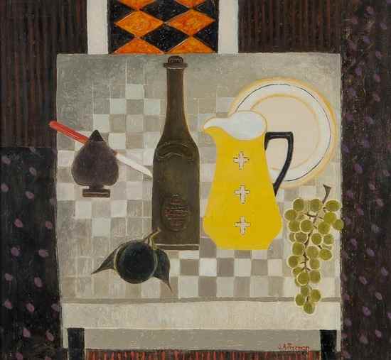 Appraisal: Janet A Freeman th century Still Life with Yellow Jug