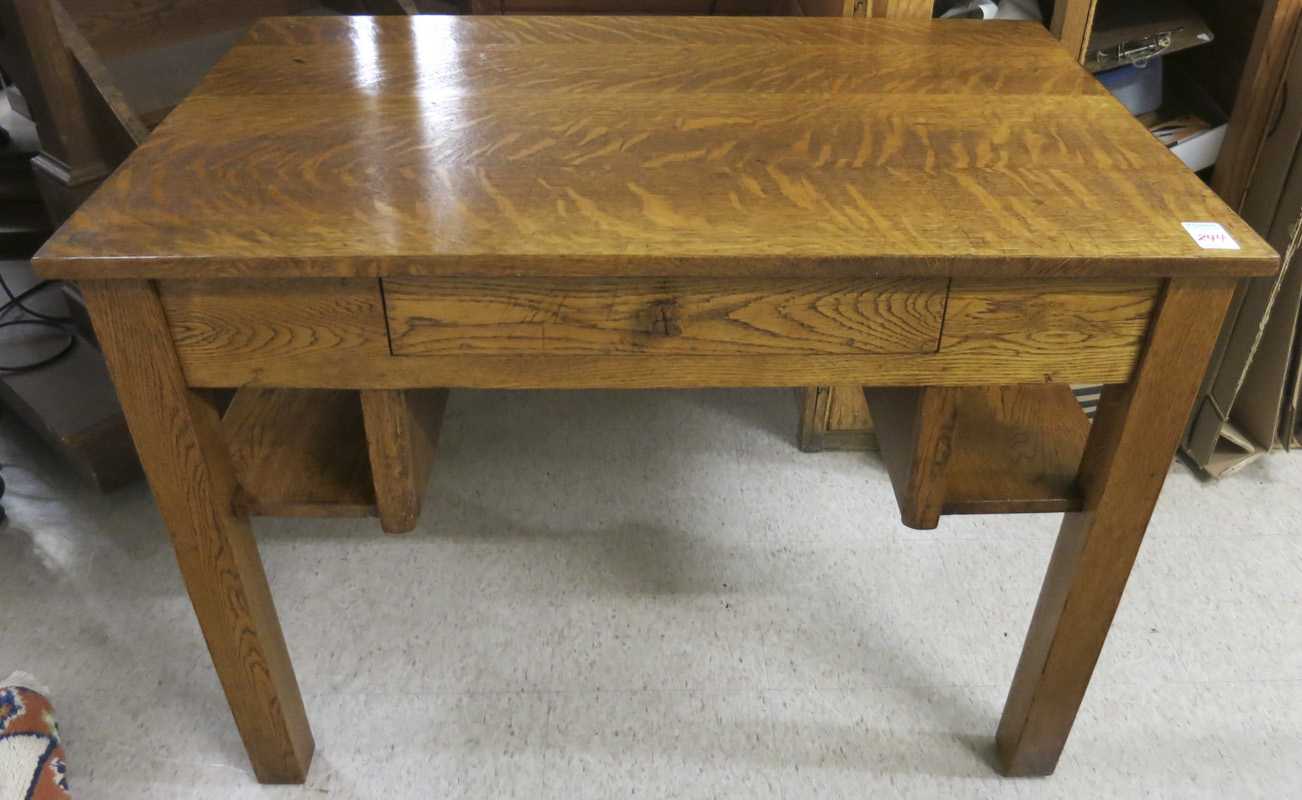 Appraisal: CRAFTSMAN OAK LIBRARY TABLE American c having a rectangular top