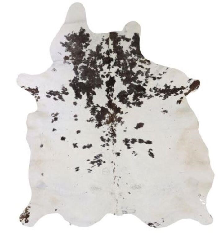 Appraisal: Cowhide white with dark brown spots having cattle brands approx