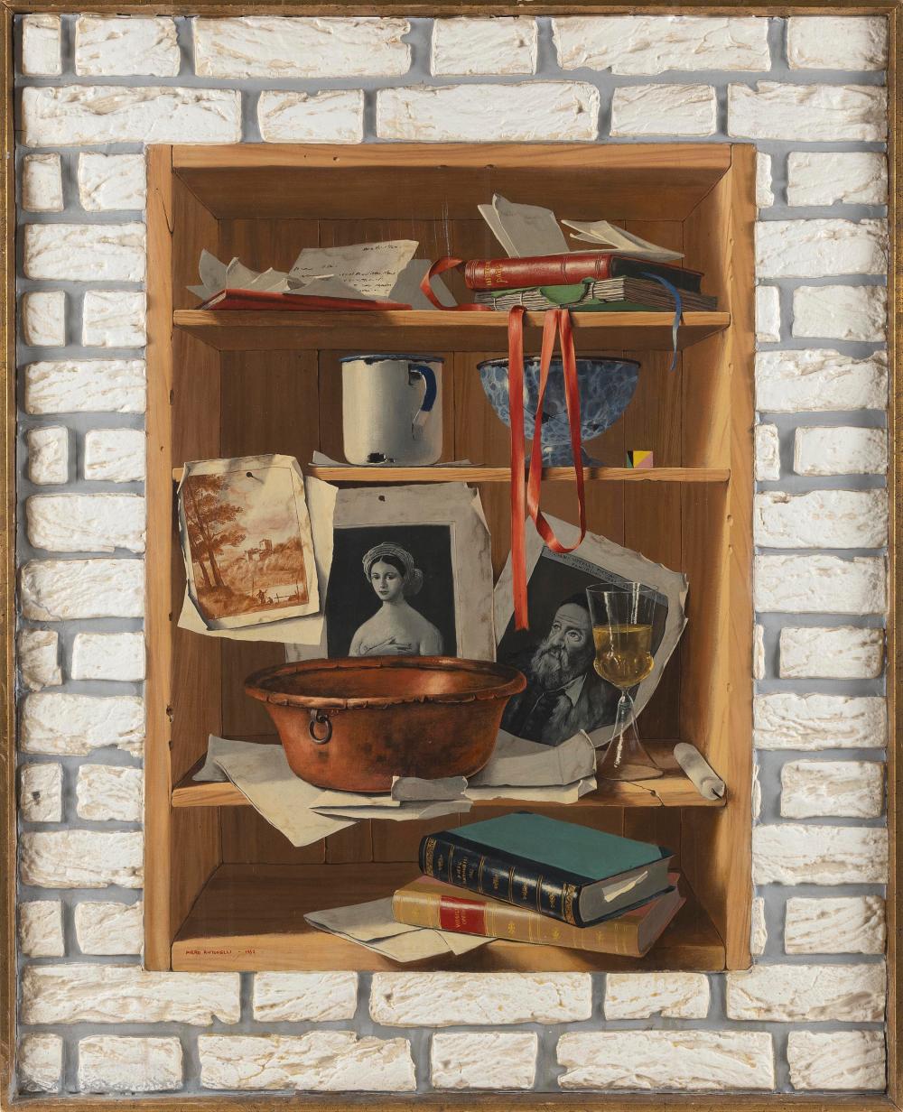 Appraisal: PIERO ANTONELLI ITALY - TROMPE L'OEIL OF OBJECTS ON A