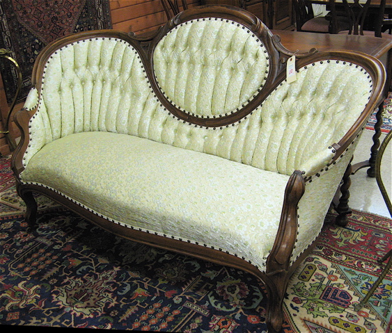 Appraisal: VICTORIAN SETTEE AND CHAIR SET Rococo Revival American c the