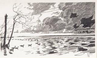 Appraisal: Francis Lee Jaques Ducks Near Dyke Inletsigned F L Jaques