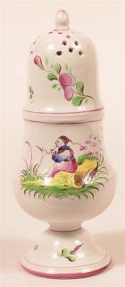 Appraisal: French Hard Paste Porcelain Muffineer French Enamel Decorated Hard Paste