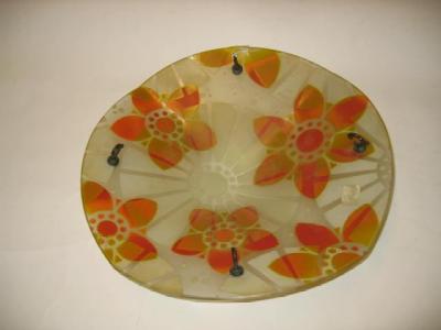 Appraisal: A LOYS LUCHA GLASS LIGHT SHADE c of dished circular