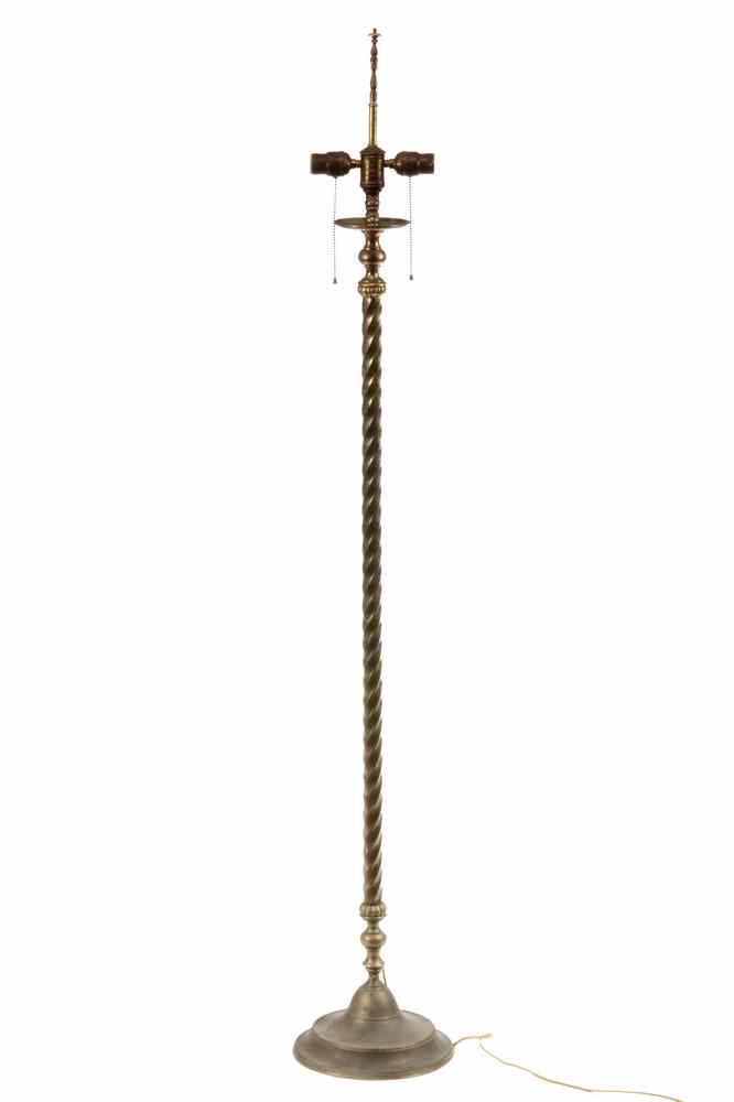 Appraisal: TH C BRASS CANDLESTAND AS FLOORLAMP - th c Indian