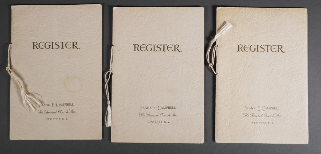 Appraisal: Three guest books from a funeral signed by dozens of