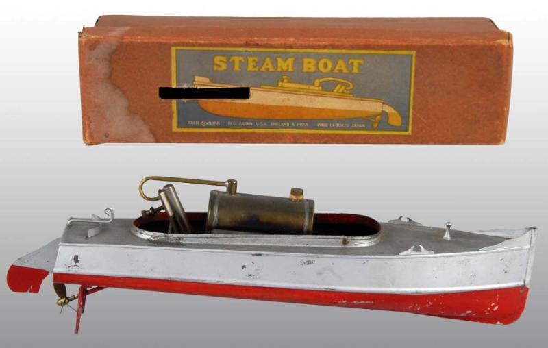 Appraisal: Live Steam Boat Toy Description Japanese Pre-war Includes original box