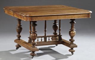 Appraisal: Henri II Style Carved Walnut Dining Table late Henri II