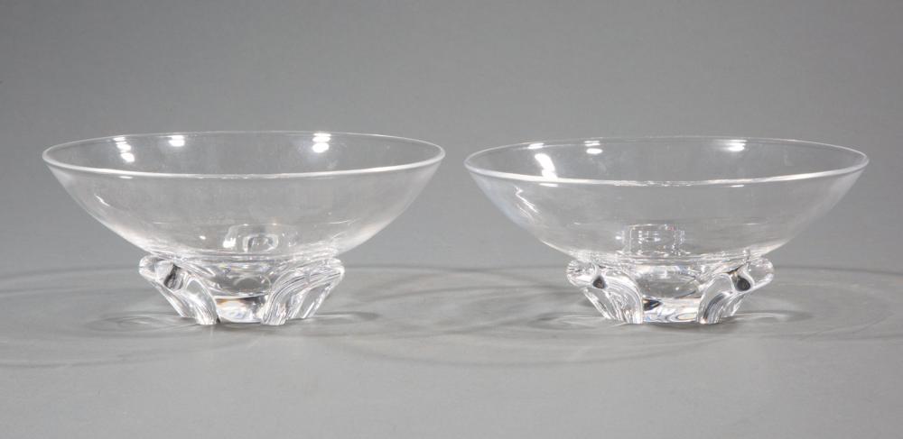 Appraisal: Pair of Steuben Glass Floret Bowls etched marks model designed