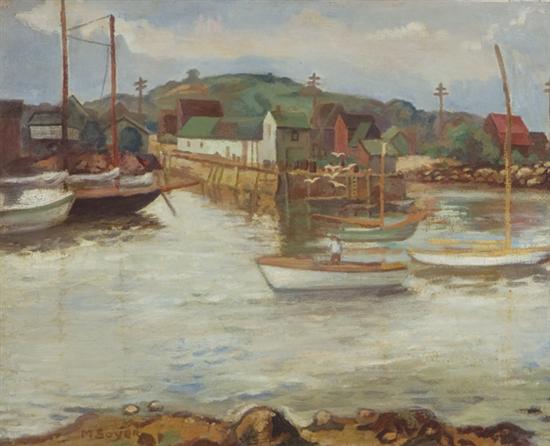 Appraisal: SOYER MOSES American - ''Rockport'' oil on canvas x signed