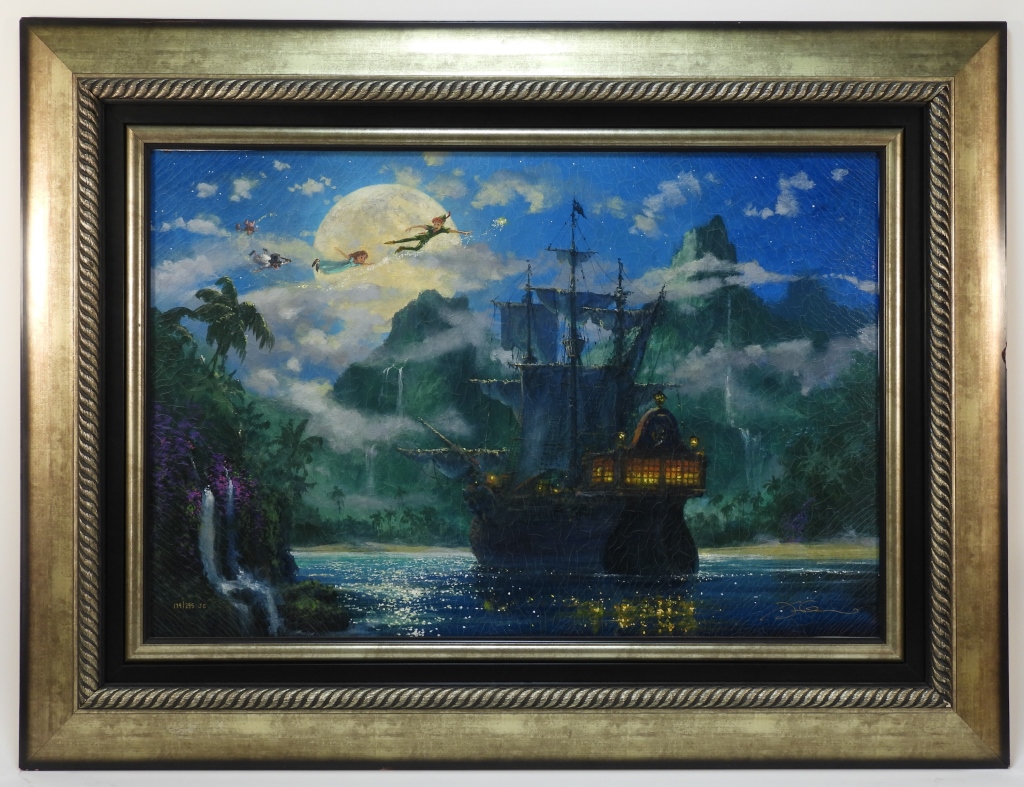 Appraisal: JAMES COLEMAN DISNEY PETER PAN SERIGRAPH CANVAS California Hawaii b