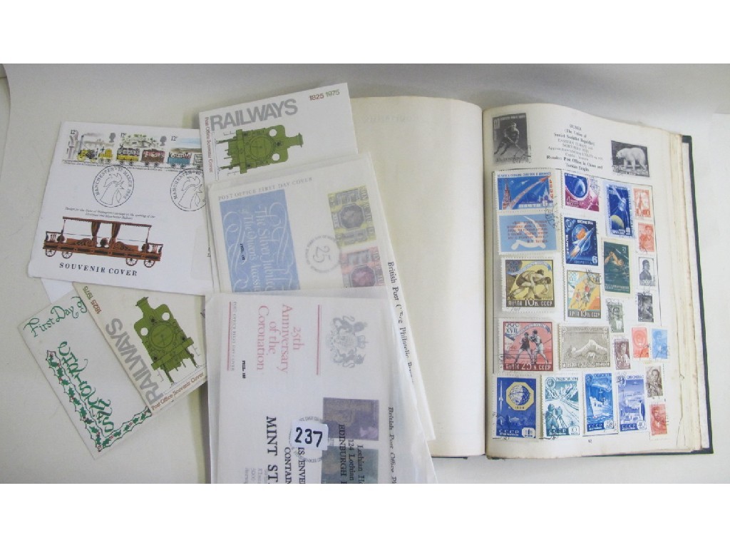 Appraisal: Lot comprising album of stamps and some first day covers