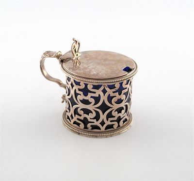 Appraisal: A Victorian silver drum mustard pot by George Richards London