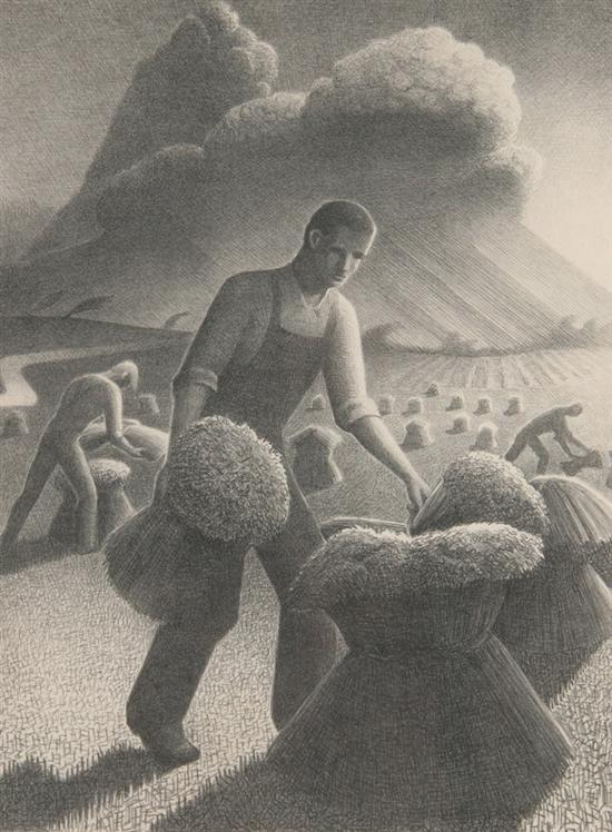 Appraisal: GRANT WOOD American - APPROACHING STORM signed in pencil lower