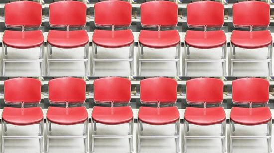 Appraisal: Twelve Steelcase modern chairs chrome tubular frames with red seats