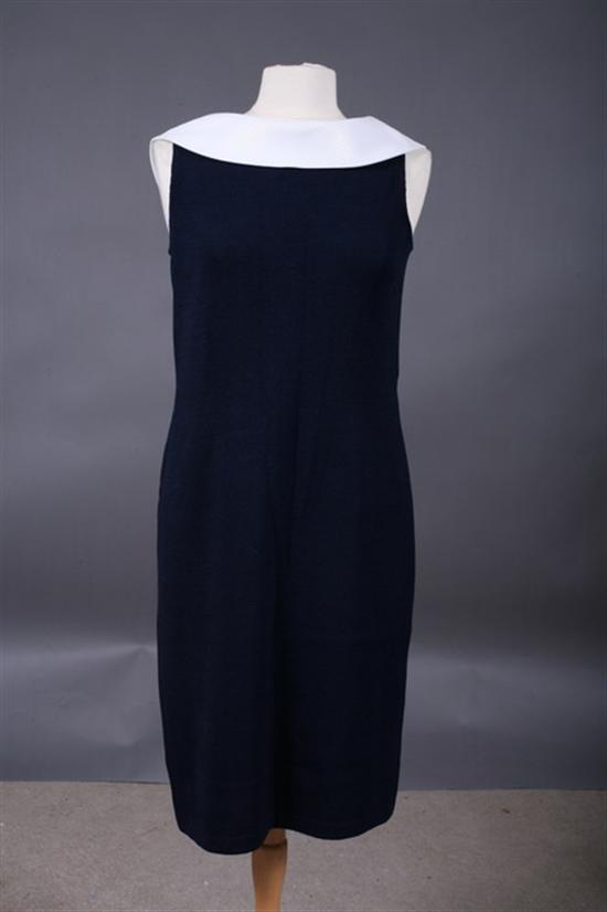 Appraisal: ST JOHN NAVY AND WHITE SEQUIN COLLAR EVENING DRESS US