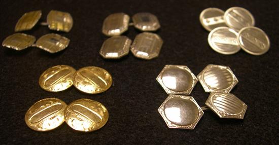 Appraisal: JEWELRY Five sets of K gold cuff links approximate weight