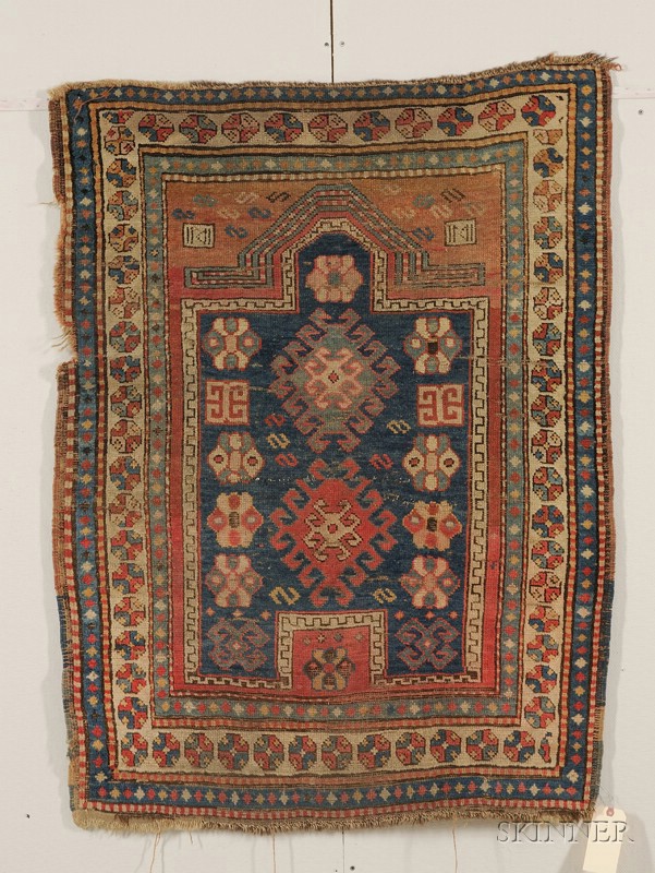 Appraisal: Kazak Prayer Rug Southwest Caucasus last quarter th century even