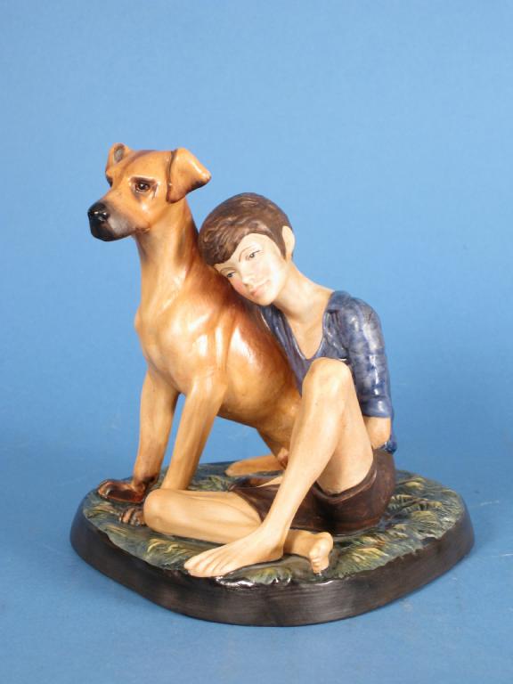 Appraisal: A Royal Doulton Figure Group of boy with Great Dane