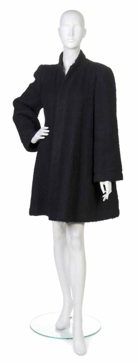 Appraisal: A Pauline Trigere Black Mohair Jacket Labeled Pauline Trigere