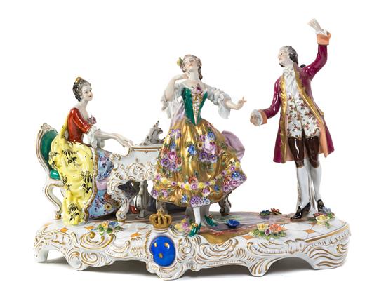 Appraisal: Sale Lot A German Porcelain Figural Group depicting three figures