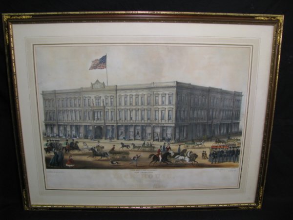 Appraisal: Hand colored engraving titled Lick House by C C Kuchel