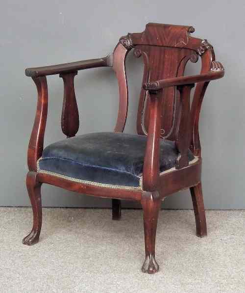 Appraisal: A hardwood tub shaped armchair of th Century design with