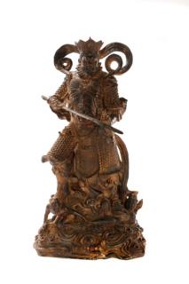 Appraisal: Large Gilt Metal Chinese Figure of a Warrior Chinese th