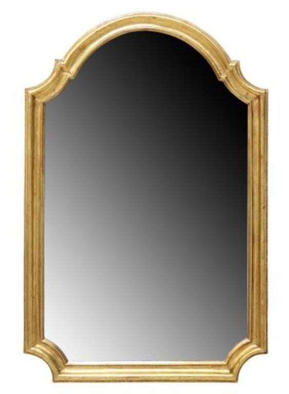 Appraisal: French giltwood mirror early th c having shaped and molded