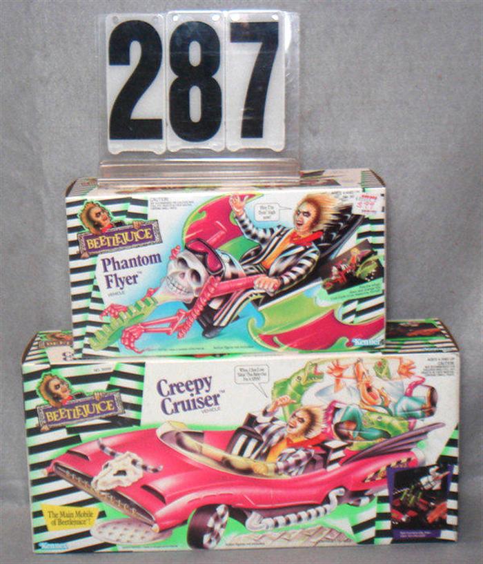 Appraisal: Kenner Beetlejuice Phantom Flyer and creepy cruiser mint in orignal