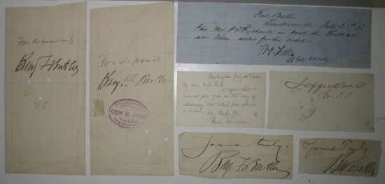 Appraisal: CIVIL WAR Group of items Signed or Signed and Inscribed