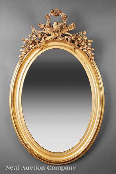 Appraisal: An Antique Louis XV-Style Carved and Gilded Mirror th c