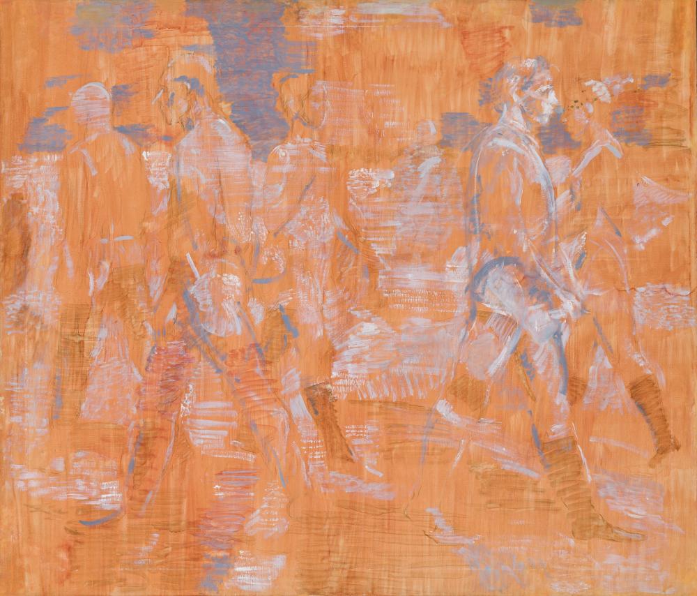 Appraisal: ISABEL BISHOP American - Crowd oil and pencil on canvas