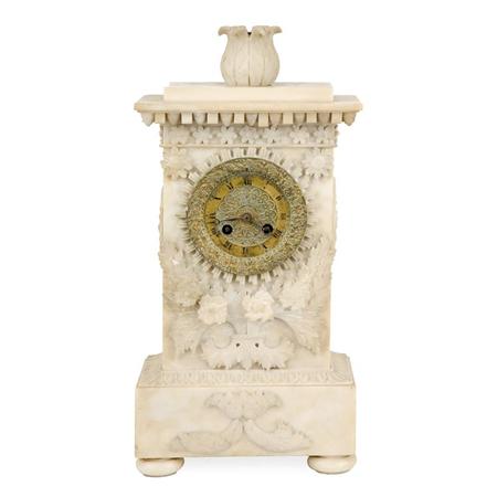 Appraisal: Italian Alabaster Mantel Clock Estimate -