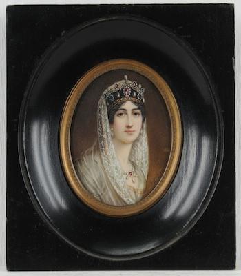 Appraisal: A Miniature Portrait of the Empress Josephine Beautifully adorned in