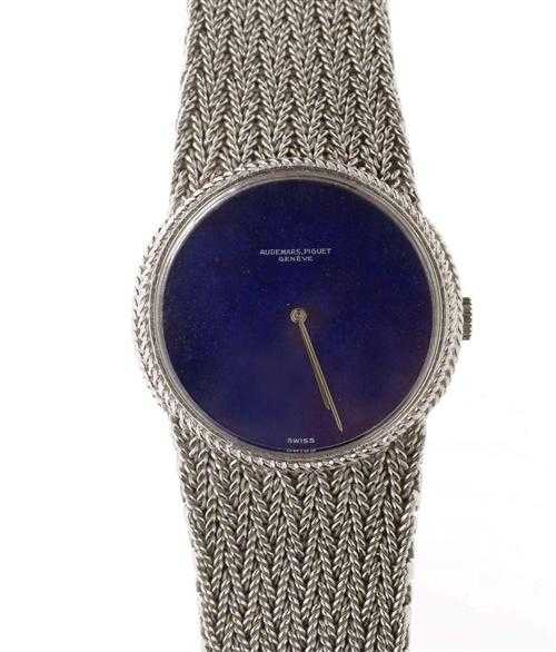 Appraisal: GOLD AND LAPIS LAZULI LADY'S WRISTWATCH AUDEMARS PIGUET s White