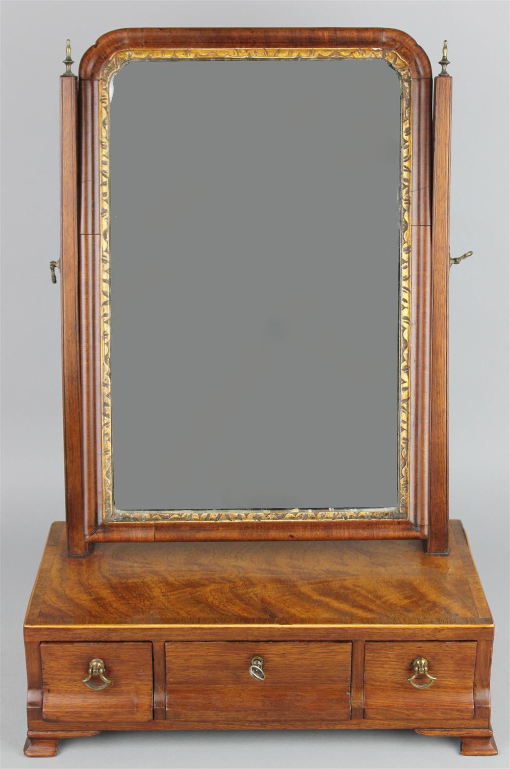 Appraisal: GEORGE III INLAID AND BANDING DRESSING MIRROR the molded frame