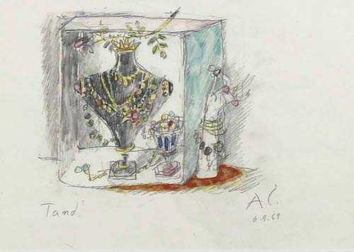 Appraisal: CARIGIET ALOIS Trun Tand Baubles Pencil and watercolour on paper