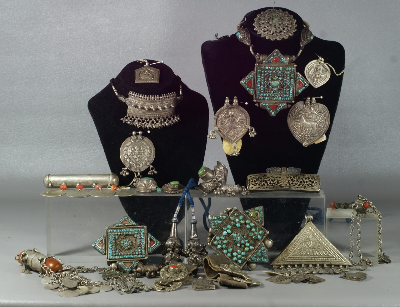 Appraisal: Lot of Asian unmarked silver or base metal jewelry including