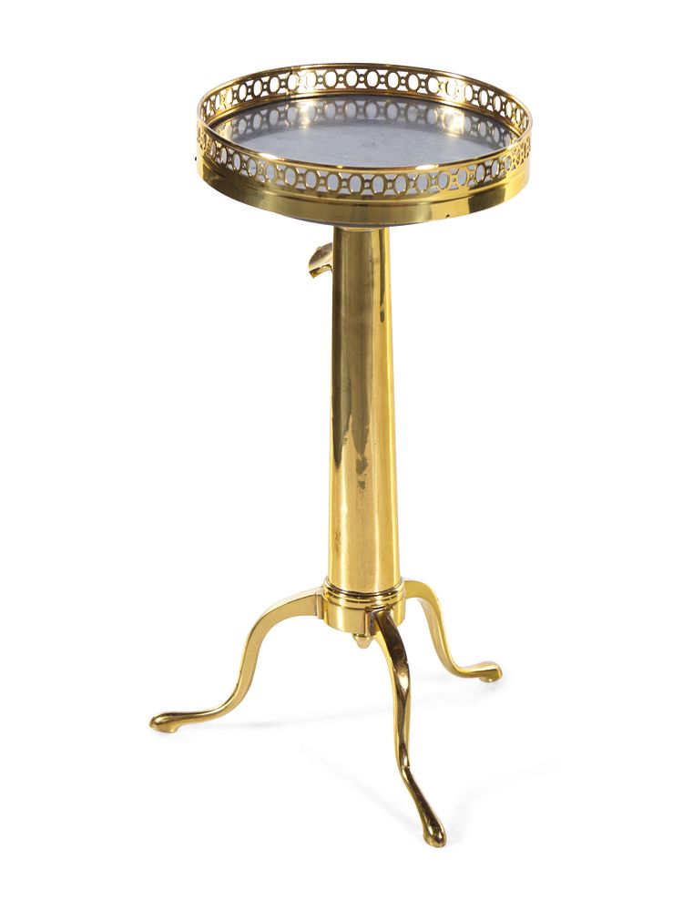 Appraisal: A Directoire Brass Telescopic Gueridon with an Inset Marble Top