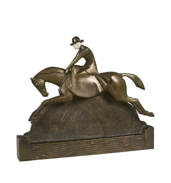 Appraisal: PIERRE LE FAGUAYS French Equestrian bronze and ivory signed numbered